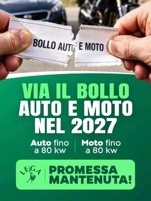 Via il Bollo Auto e Moto 2027